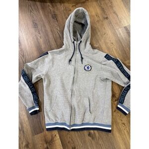 Chelsea Football Club Official Merchandise Taped Full Zip Hoodie